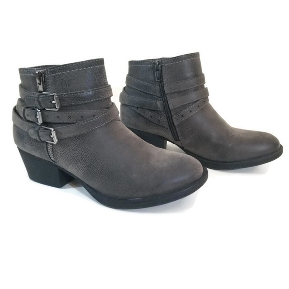 Sonoma Shoes - Gray Buckle Ankle Bootie Size 7
